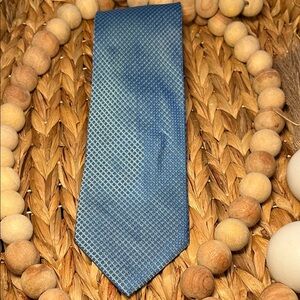 Calvin Klein Light Blue Micro-Pattern Silk Tie